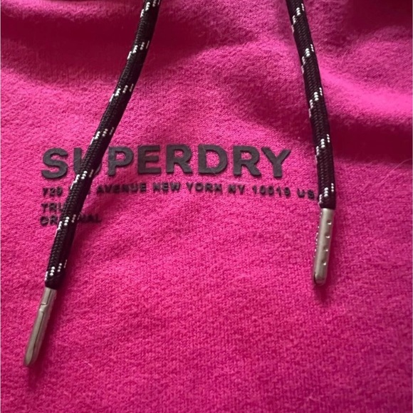 Super dry fuchsia hot pink hoodie size 4 made in Turkey, cotton - Picture 4 of 6